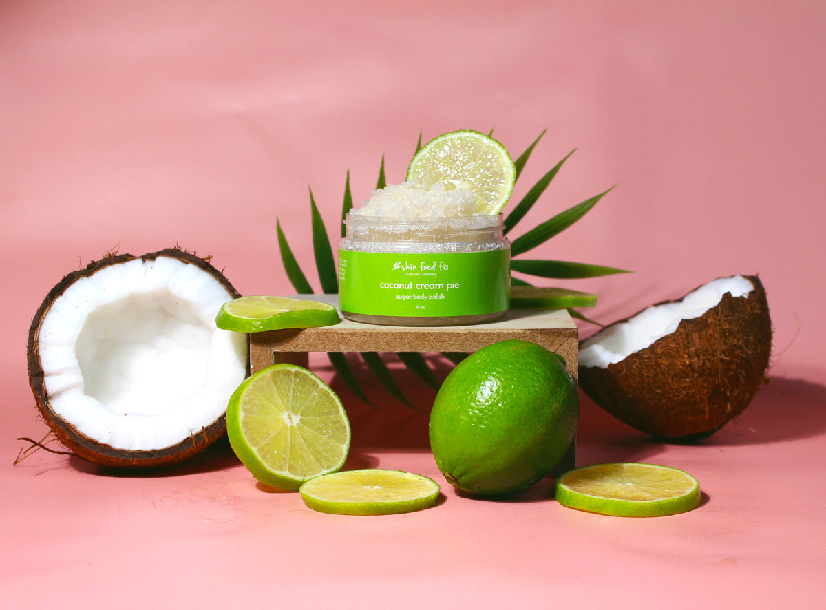 Coconut + Lime Sugar Body Scrub Vegan + AllNatural SkinFoodFix