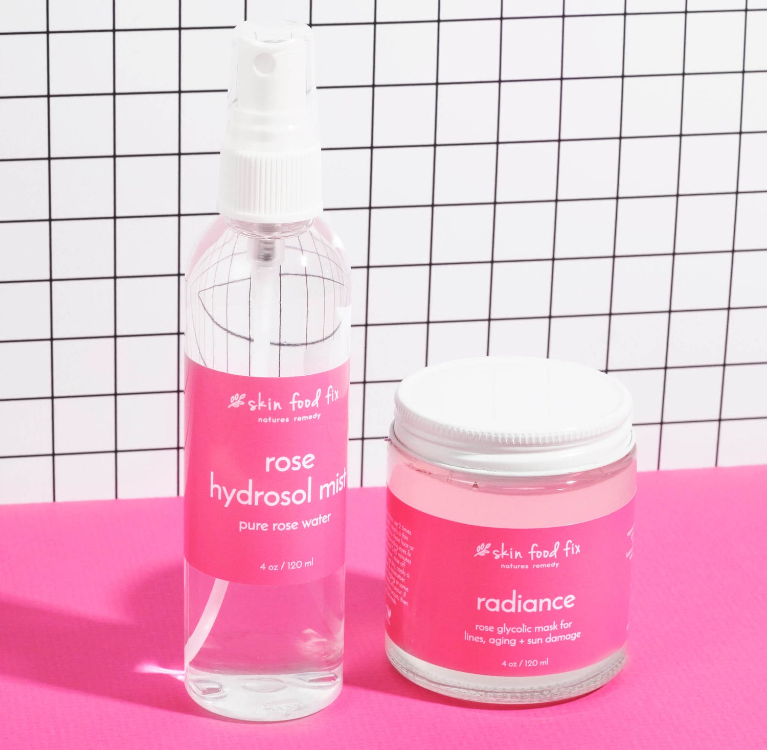 vegan skincare rose toner glycolic mask