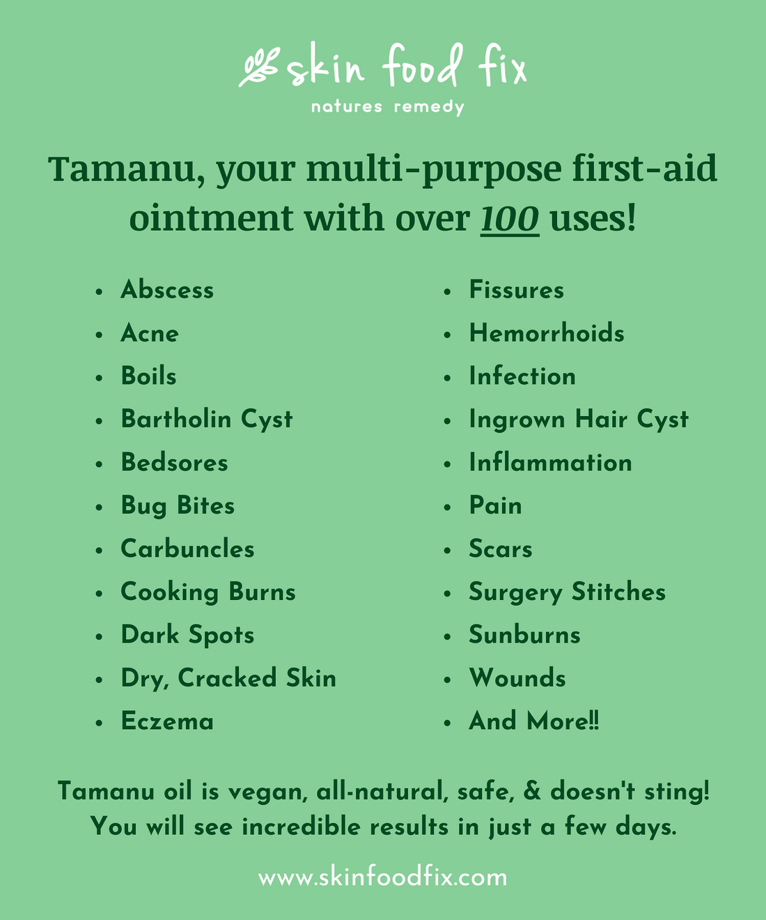 Tamanu Balm Scar Burns Pain