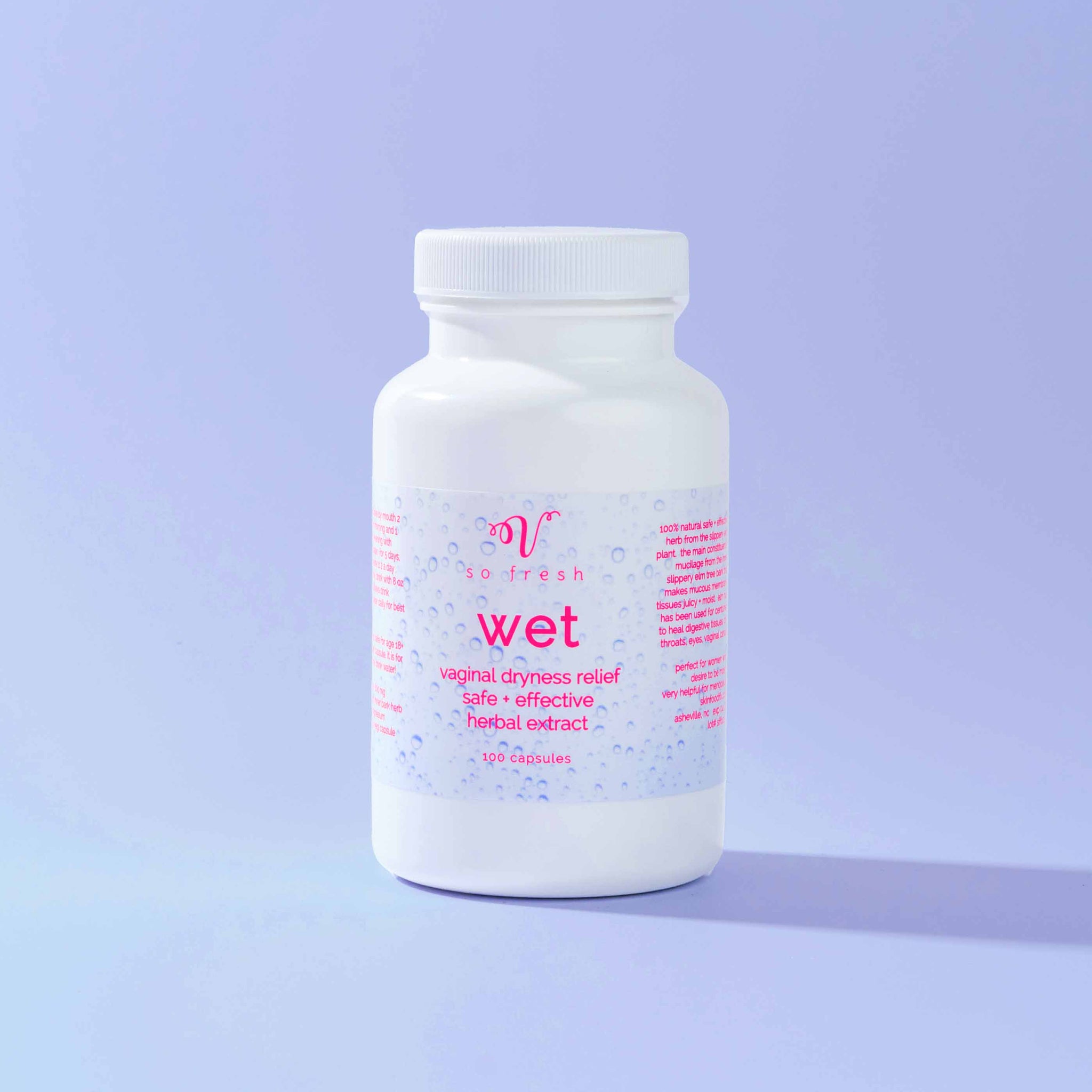 Wet WAP Pills for Vaginal Dryness Vulva Moisture Slippery Elm Bark